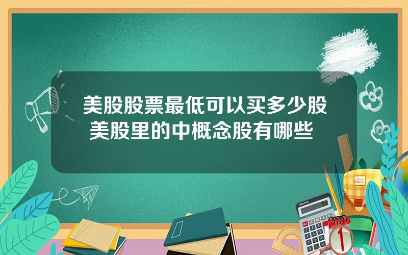 美股股票最低可以买多少股 美股里的中概念股有哪些